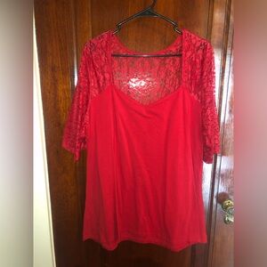 Red lace Torrid top (PLUS)